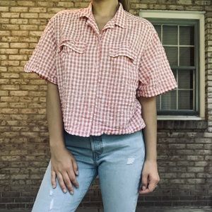 Crop button up shirt